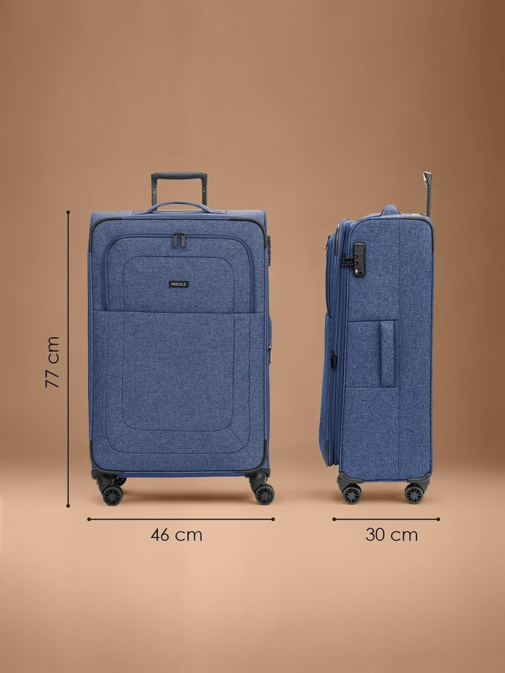 REDOLZ LARGE Weichschalen Koffer für Damen & Herren | leichter Trolley 77 cm mit 4 Doppelrollen & TS