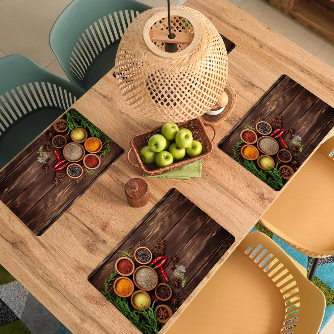 KitchenYeah© Platzsets Abwaschbar 6-Teilig 45x30 cm Tischsets Platzdeckchen Rutschfeste Platzset Unt