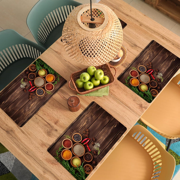 KitchenYeah© Platzsets Abwaschbar 6-Teilig 45x30 cm Tischsets Platzdeckchen Rutschfeste Platzset Unt