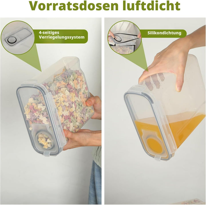 Withosent 2.5L Vorratsdosen Luftdicht 6er Set, Aufbewahrungsbox Küche mit Deckel aus Plastik, Vorrat