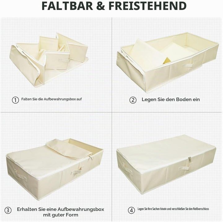 Omygarden Faltbare Unterbett Aufbewahrungsbox mit Kunststoff-Stützfutter,Decken Kleidung Tröster Auf