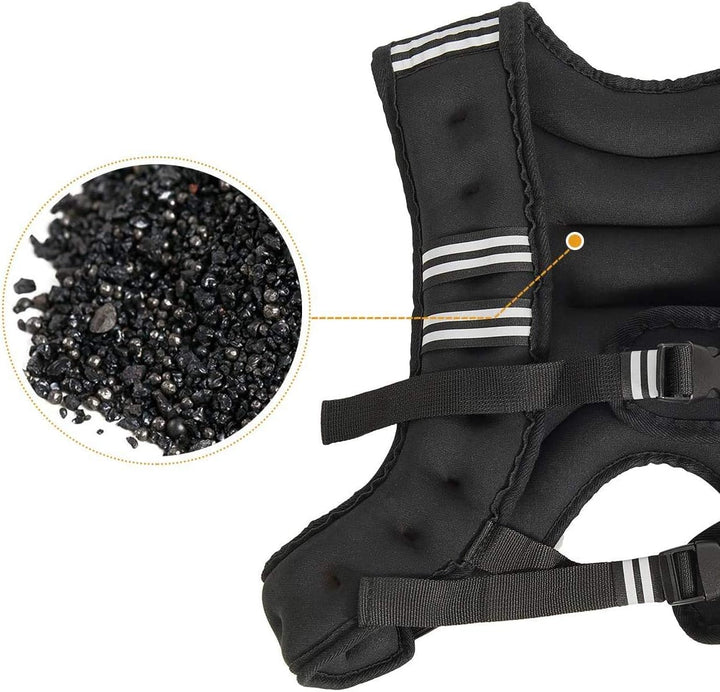 RELAX4LIFE 5/9 kg Gewichtsweste, Ergonomische Fitnessweste, mit reflektierenden Streifen & verstellb