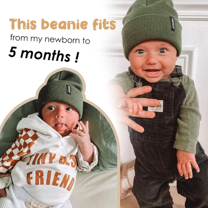 FURTALK Unisex Baby Kleinkind Kinder Beanie Winter Strickmütze für Jungen und Mädchen Grün 1-3 Jahre