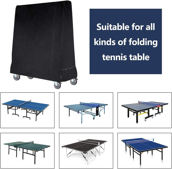 Gurkkst Premium Tischtennisabdeckung Wasserdichte Tischtennisplatte für Outdoor und Indoor Schwarz (