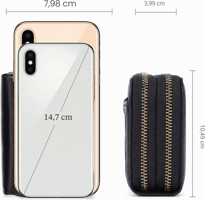 GAEKEAO Damen Geldbörse klein aus Echtes Leder, Geldbeutel für Frauen mit RFID-Schutz, Mini Damen Po
