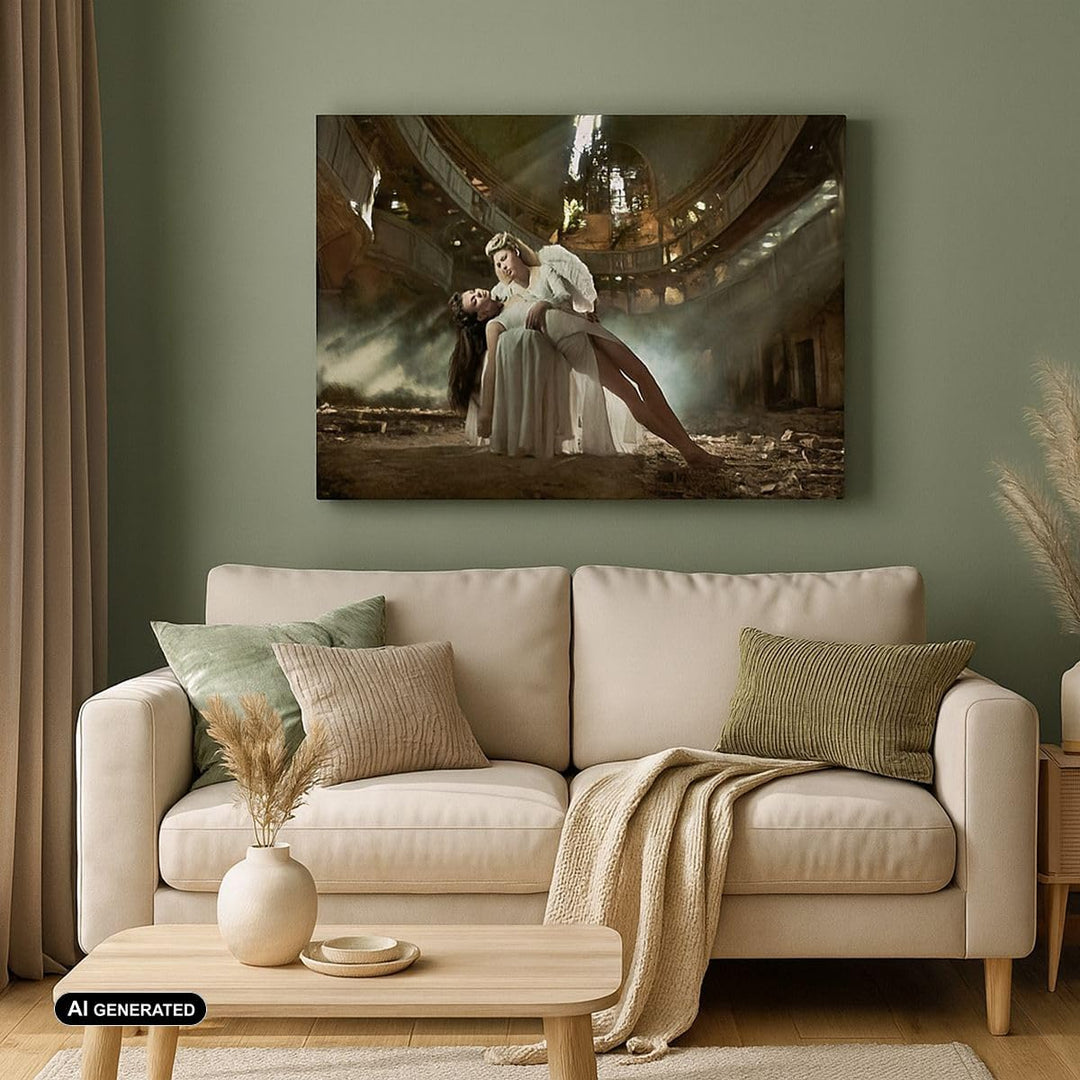 Bilder auf Leinwand 100x70cm Leinwandbild Engel Frau Theater Oper Gross Wanddeko Bild Schlafzimmer K