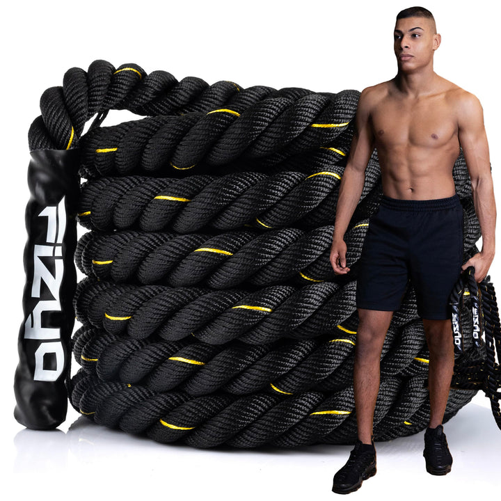 FIZYO Battle Rope 12m – Fitness Seil für Functional Training, Kraft, Ausdauer &amp; Muskelaufbau – Robus