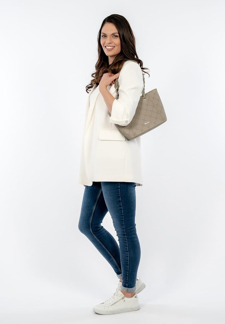 Tamaris Shopper Anastasia Summer 32103 Damen Handtaschen Print Einheitsgrösse Khaki, Einheitsgrösse