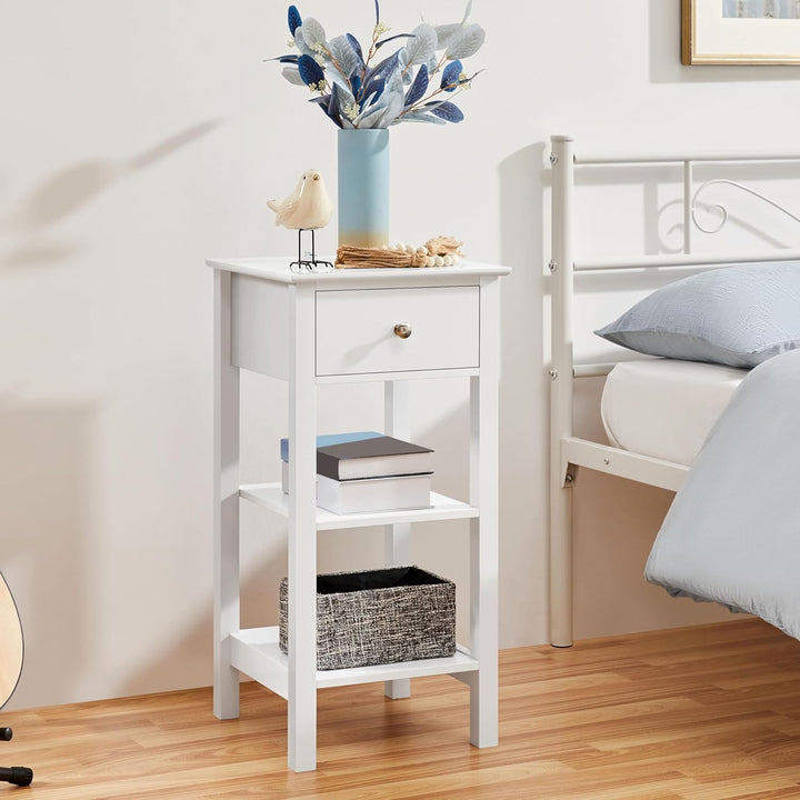 Yaheetech Nachttisch Nachtschrank mit Schublade Boxspringbett Nachtkommode Schmal Beistelltisch Sofa