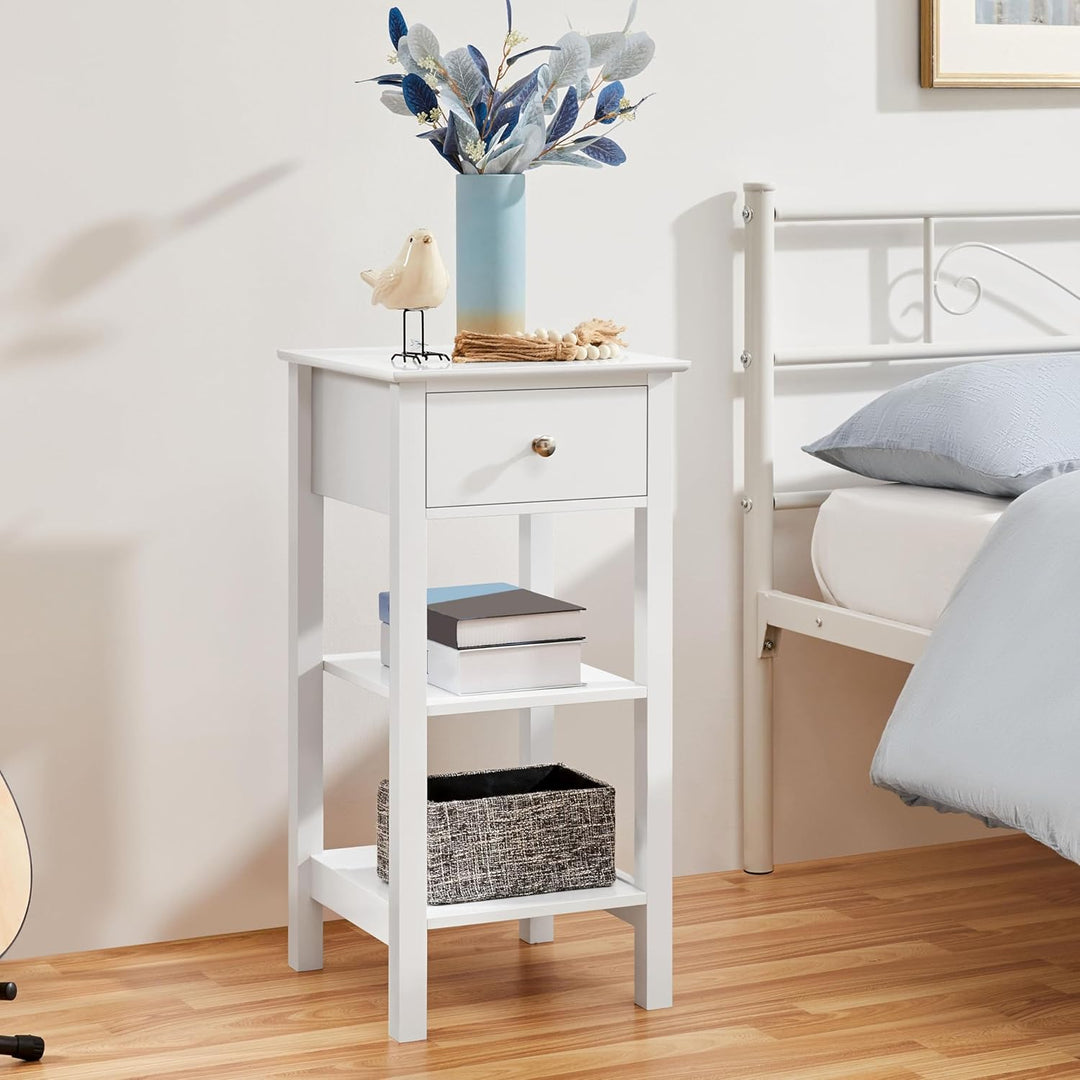 Yaheetech Nachttisch Nachtschrank mit Schublade Boxspringbett Nachtkommode Schmal Beistelltisch Sofa