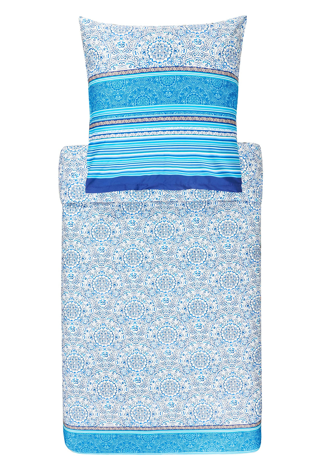 Bassetti Bettwäsche, Baumwolle, BLAU, 155x220, 2 155x220 Blau, 155x220 Blau