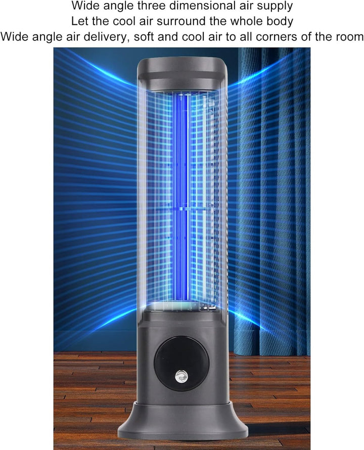 Goshyda Desktop-Turmventilator, Tragbarer Blattloser Tischventilator mit 3 Einstellbaren Geschwindig