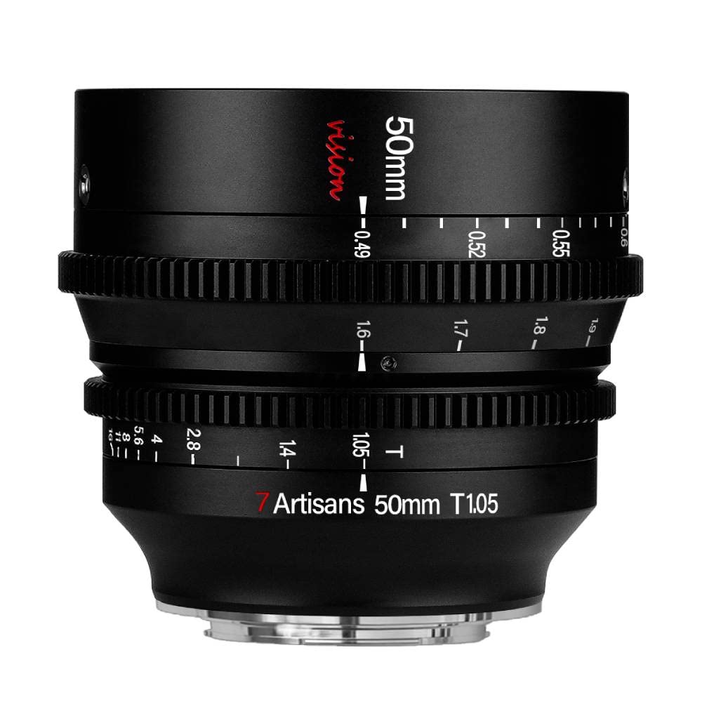 7artisans 50 mm T1.05 Cine Objektiv grosse Blende manueller Fokus Kino-Objektiv (für M43)…, für M43
