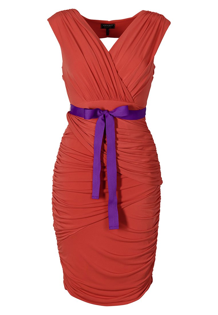 APART Fashion Jerseykleid Orange NEU Kleid mit Drapierungen
