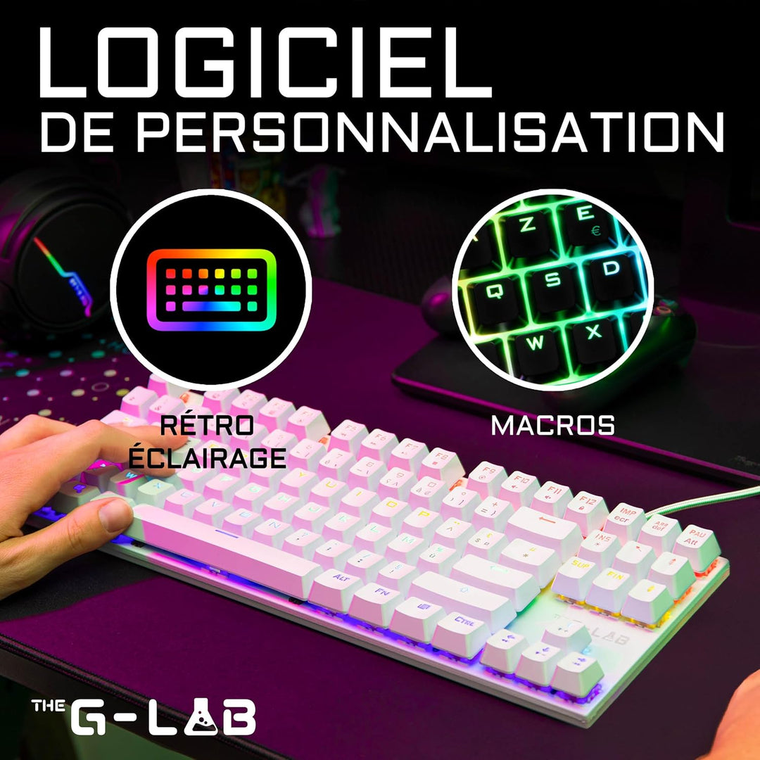 The G-Lab Combo Mercury – Set mit mechanischer Gaming-Tastatur und Maus, programmierbar, mechanisch,