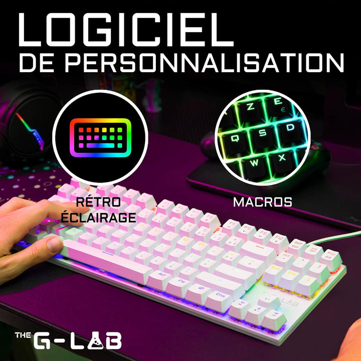 The G-Lab Combo Mercury – Set mit mechanischer Gaming-Tastatur und Maus, programmierbar, mechanisch,