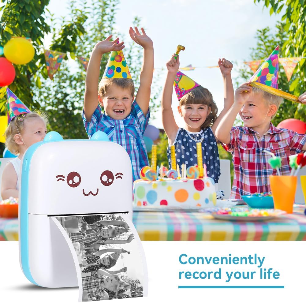 Fivtsme Handy Fotodrucker, Mini Drucker, Wireless BT Thermodrucker, Quittungspapierdrucker mit USB-K