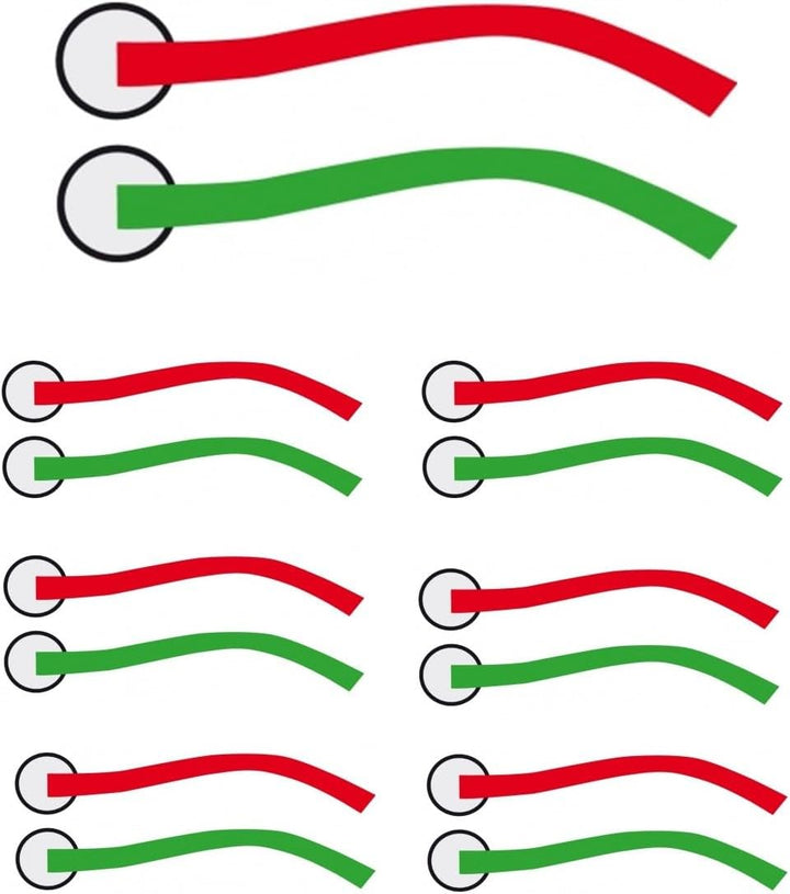 14 Stück (7 * rot und 7 * grün) Davis Trimmfäden Trimmstreifen Windfaden Windspion Ripstop-Nylon sel