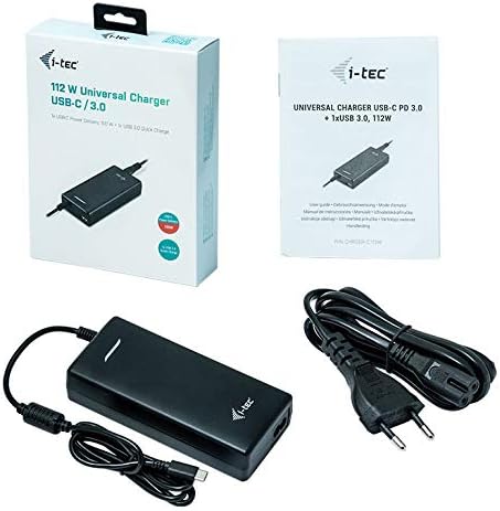 i-tec USB-C Universal Netzteil 112W 1x USB-C 100W 1x USB-A 12W für Laptops Tablets Smartphones Kompa