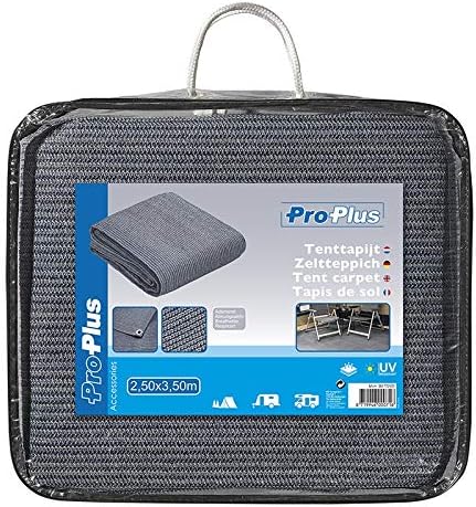 PAT Europe B.V. Zeltteppich Grau Vorzeltteppich Metall Ösen Vorzeltboden 2,5 x 3,5 Meter, 2,5 x 3,5