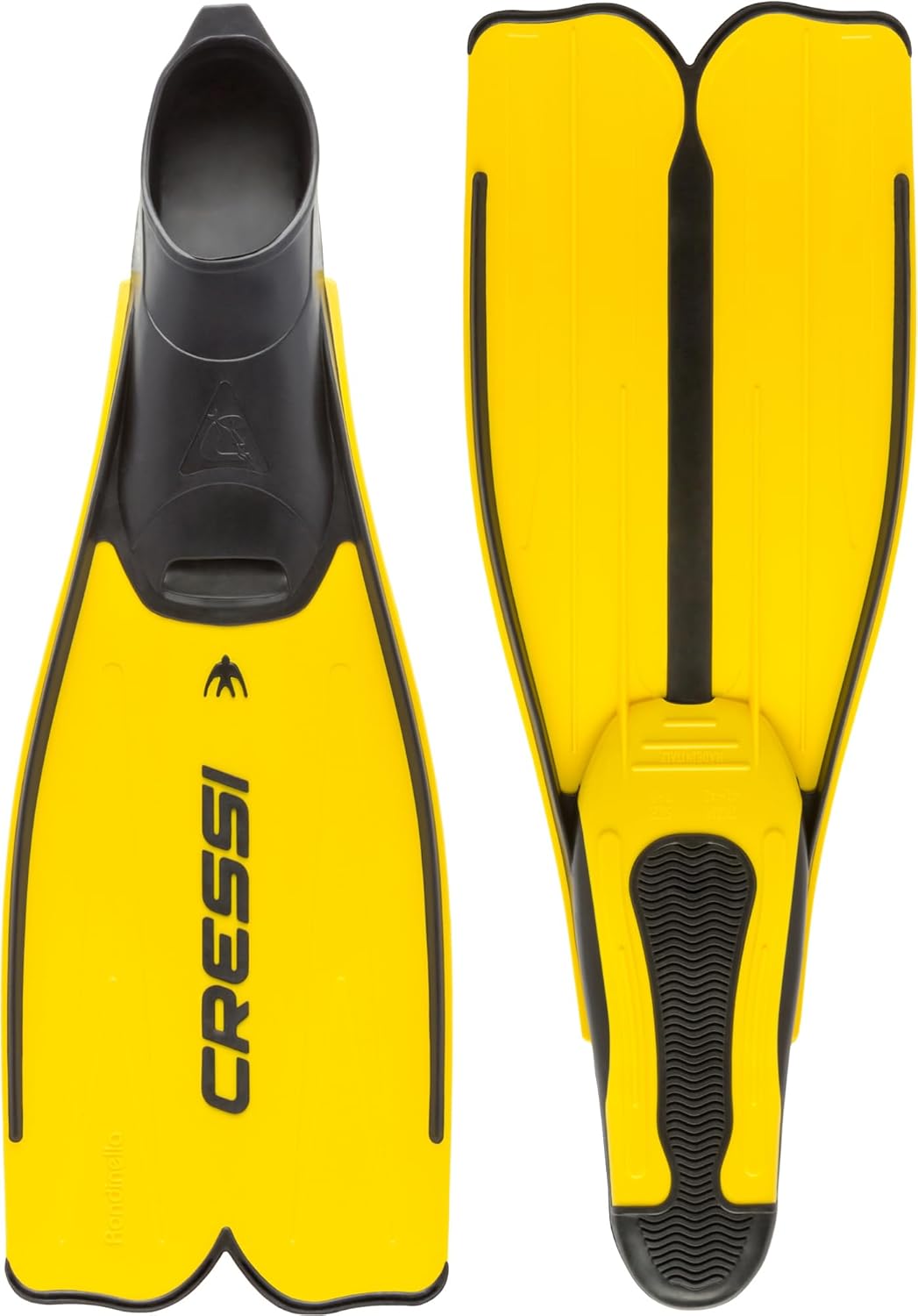 Cressi Rondinella Full Foot Snorkeling/Free Diving Fins (Made in Italy) 35/36 Gelb, 35/36 Gelb