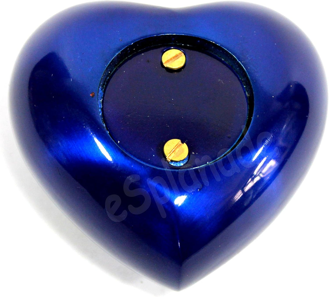 eSplanade Mini Brass Urn Heart Shaped Keepsake Memorial Jar Pot Container | Small urn in Box for Ash