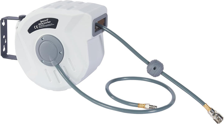 pro.tec Druckluftschlauchtrommel Nassau 180° Schwenkbarkeit Druckluftschlauch 10m + 1m Schlauchtromm