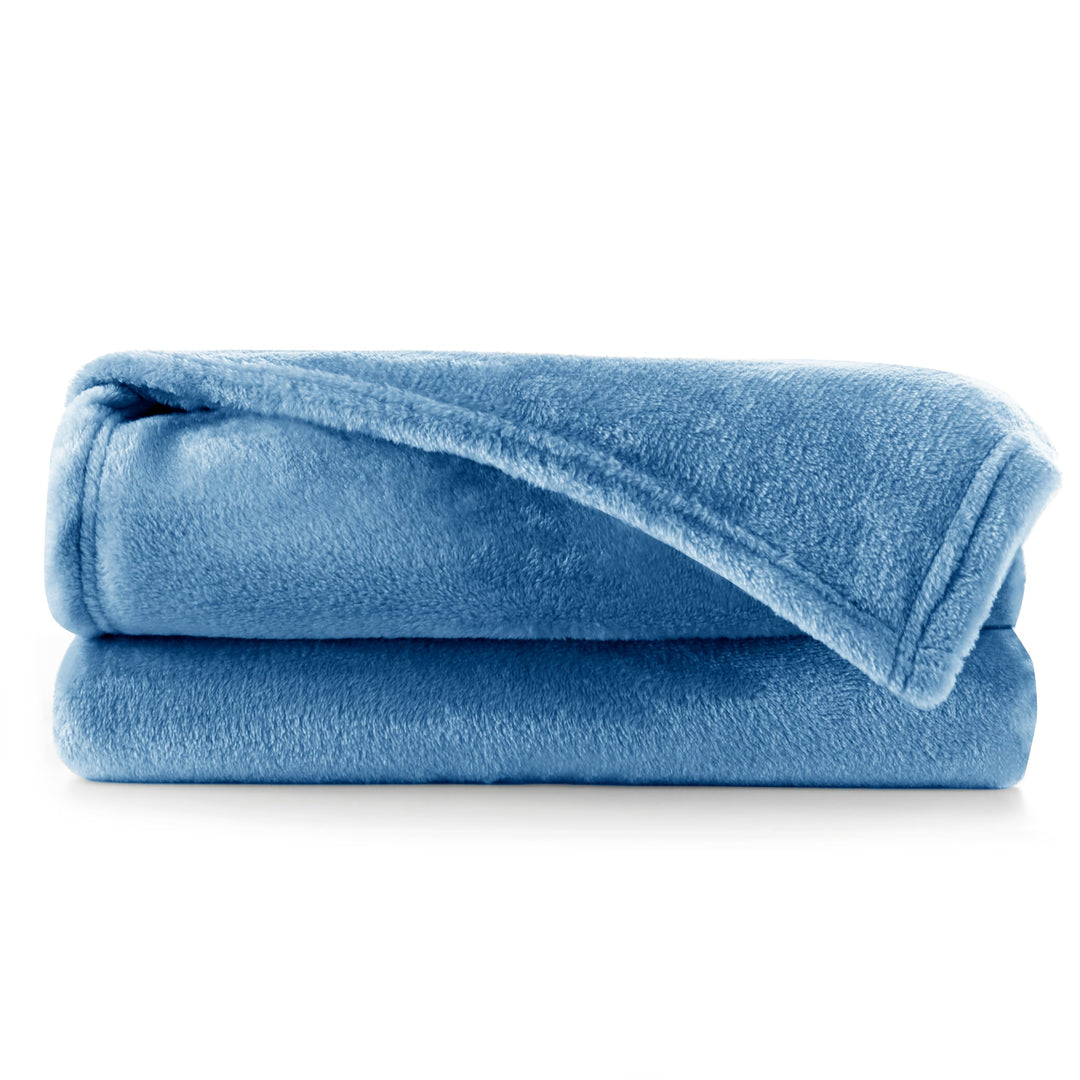 DecoKing Kuscheldecke 220x240 cm dunkelblau Decke Microfaser Tagesdecke Fleece weich sanft kuschelig