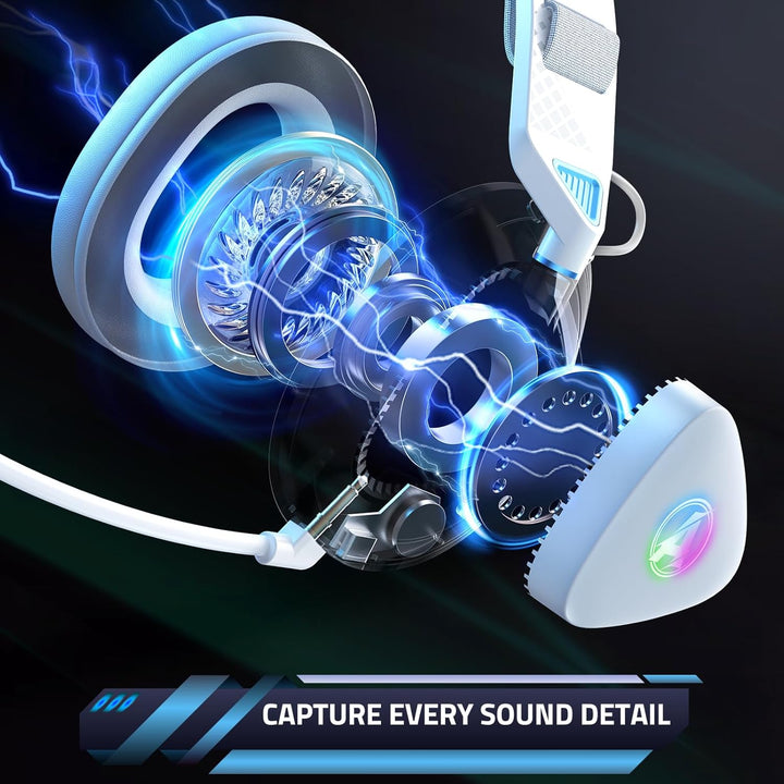 PH3 Gaming Headset Wireless für PS5, PS4, PC,Bluetooth Headset mit 50 Stunden Akku, Gaming-Headset m