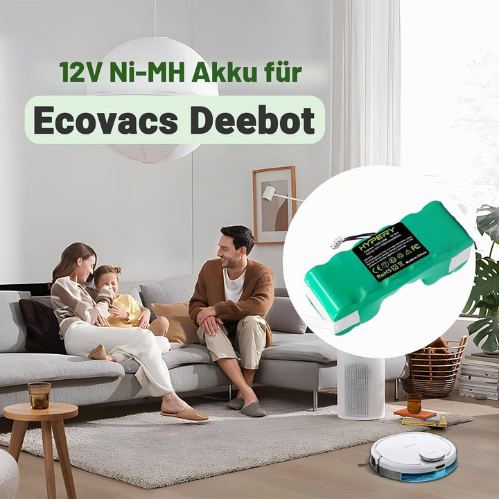 12V 5000mAh Ersatz NI-MH Akku für Ecovacs Deebot Ozmo 900, 901, 902, 907, 600, 610, M88, Deebot DE5G