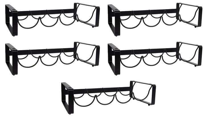 Novaliv Flaschenregal für 20 Flaschen Weinregal stapelbar Metall schwarz 11x40x20 Weinflaschenregal