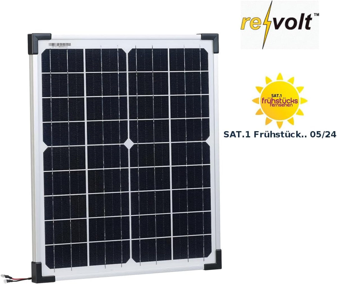 revolt Mobiles Solarmodul: Mobiles Solarpanel mit monokristallinen Solarzellen, 20 Watt (Solarplatte