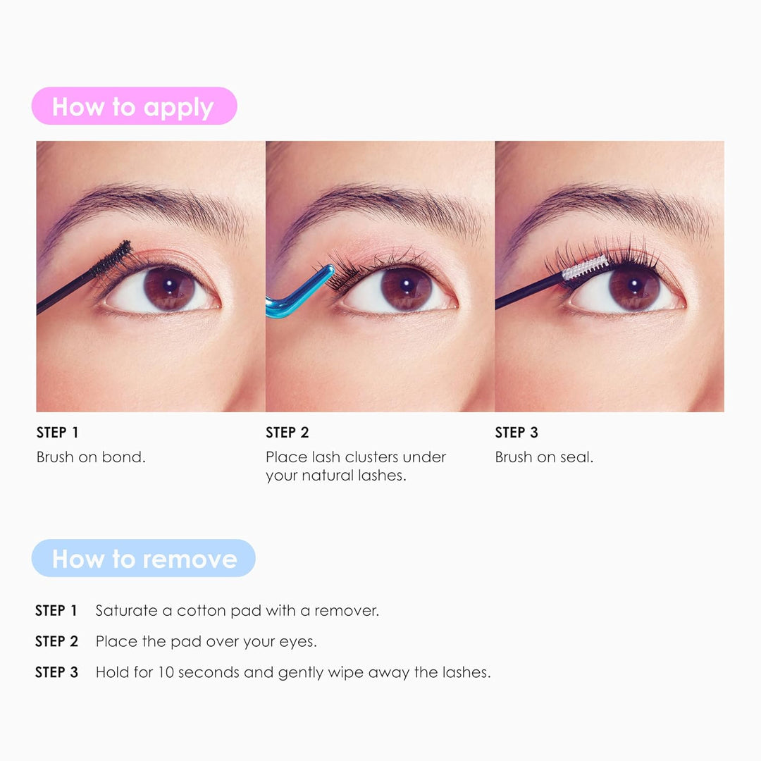 KISS Falscara DIY Wimpernverlängerung Starter Set, 10 wiederverwendbare federleichte künstliche Wimp