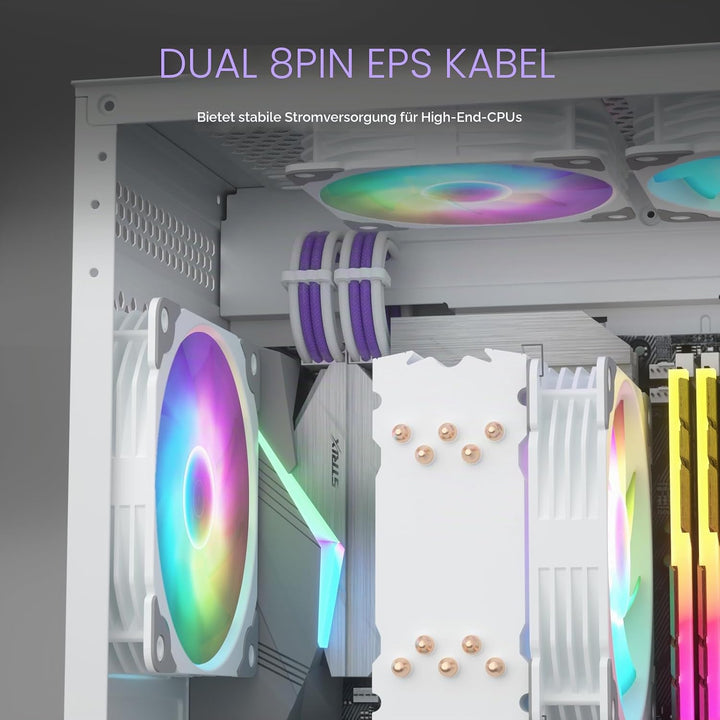 Sirlyr PSU Verlängerungskabel-Set, massgeschneidertes ummanteltes Netzteilkabel Mod für PC Build 16A
