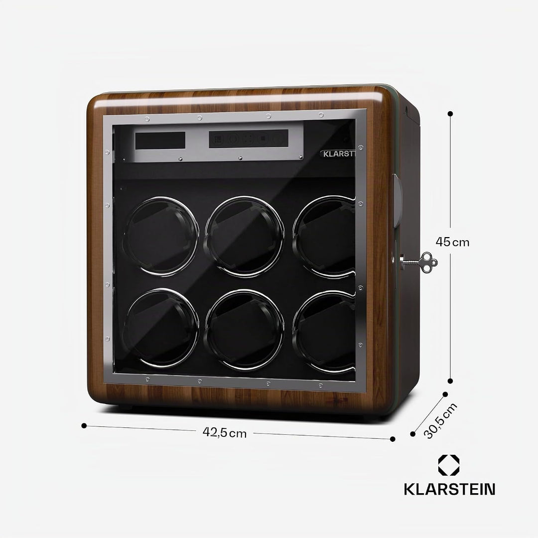 Klarstein Uhrenbeweger für Automatikuhren, Automatik-Uhrenbeweger für 6 Uhren, Automatikuhr Uhrenbew