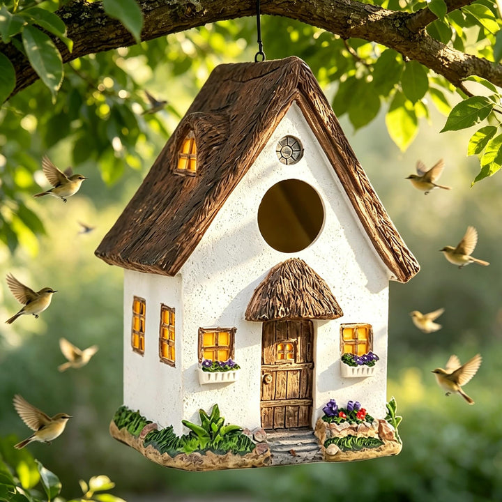Vogelhaus zum Aufhängen, Nistkasten für Vögel für Draussen, Nesthäkchen mit 35 mm Einflugloch Wetter