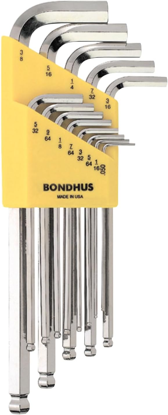 Bondhus 16937 BLX13B Briteguard Ballwrench Set 0.050"-3/8", Yellow, WS: .050-3/8&quot BriteGuard WS: