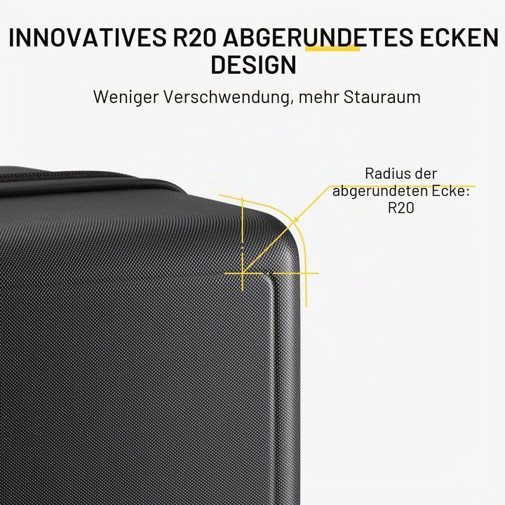 LEVEL8 Koffer Trolley, Rollkoffer Reisekoffer Hartschalen 4 Rollen, Spinner Handgepäck,TSA, 100% PC,