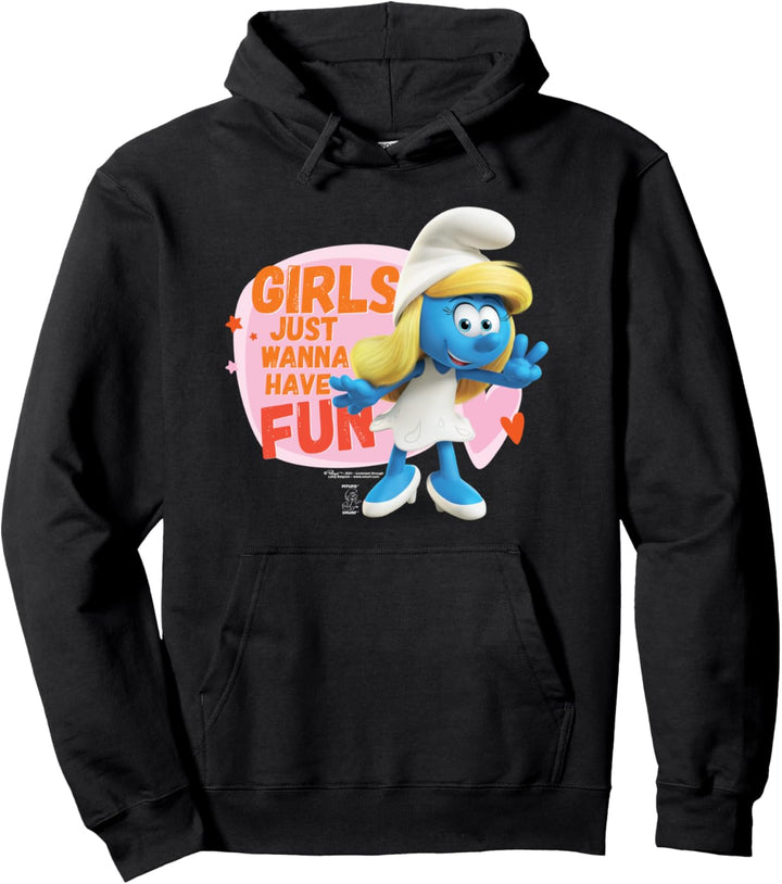 The Smurfs Schlumpfe Smurfette Girls Just Wanna Have Fun Pullover Hoodie