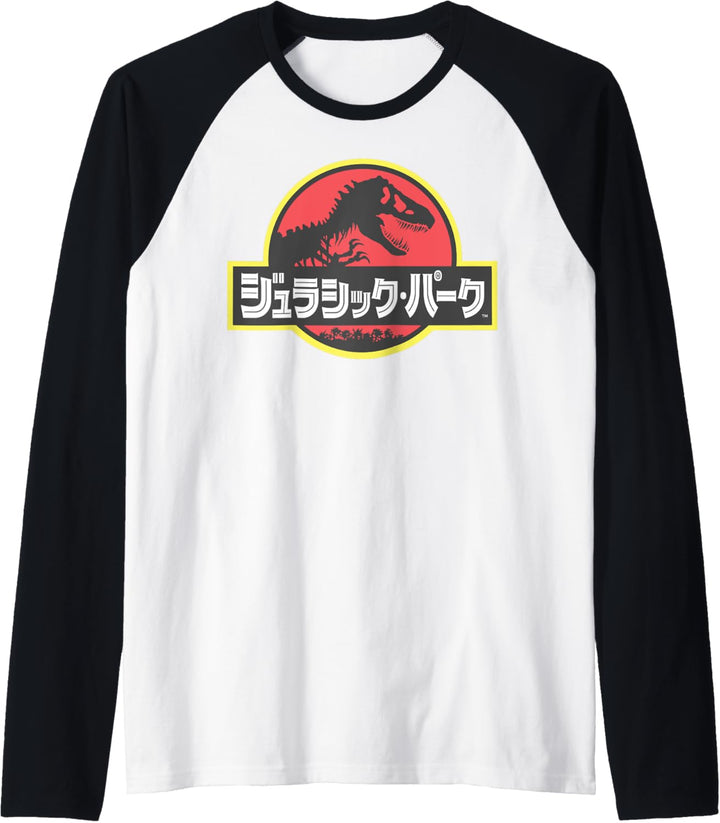 Jurassic Park Kanji Fade Logo Raglan