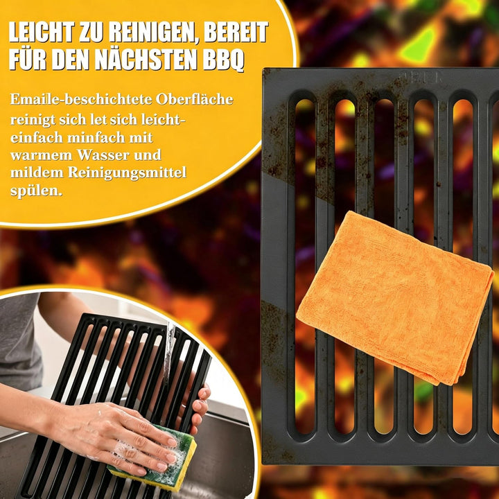 GFTIME Gusseisen Kaminrost Feuerrost Ofenrost 16 x 28 cm Gussrost für Kamin Aus Massivem Gusseisen,