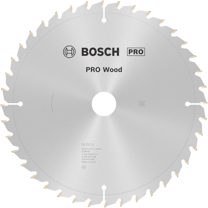 Bosch 1x PRO Wood Kreissägeblatt für Netz-Kapp‑ und Gehrungssägen (für Weichholz, Hartholz, Ø mm, Pr