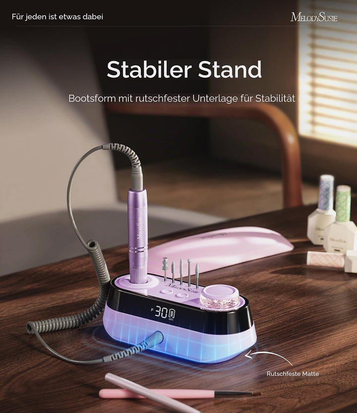 MelodySusie SC320A Professioneller Tisch-Nagelfräser, 30000 U/min Wiederaufladbare Elektrische Nagel