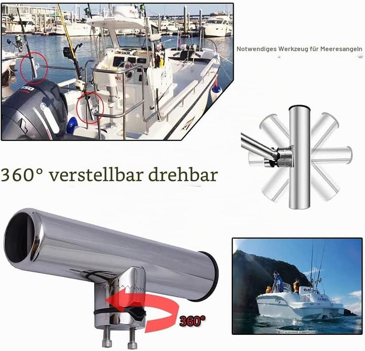 AMYSPORTS Rutenhalter Edelstahl auf Angelrutenhalter für Schienen 3/4" bis 1" 19mm bis 25mm
