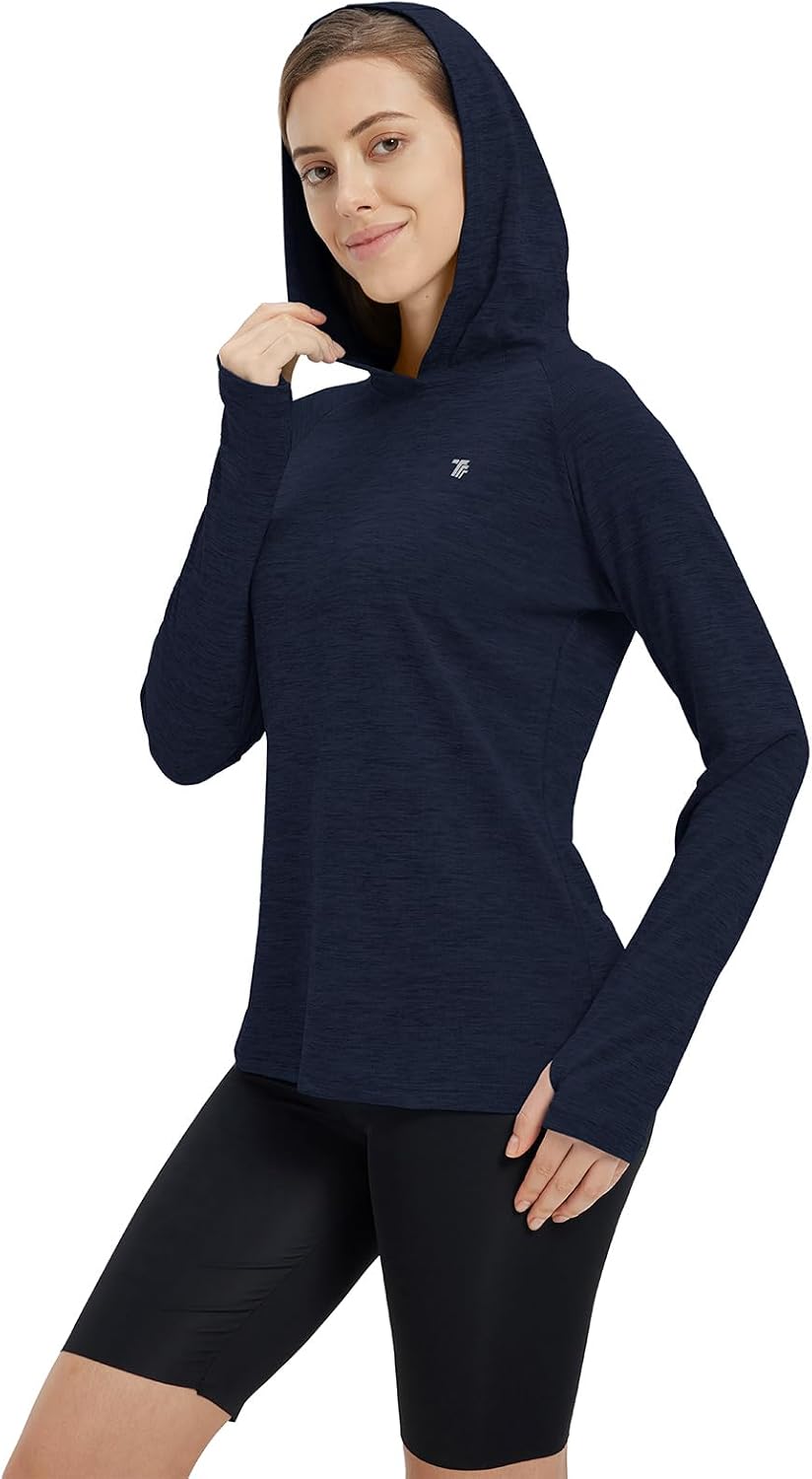 donhobo Damen Sport Shirt Langarm Laufshirt UPF 50+ UV Schutz Schnelltrocknend Pullover Sweatshirts