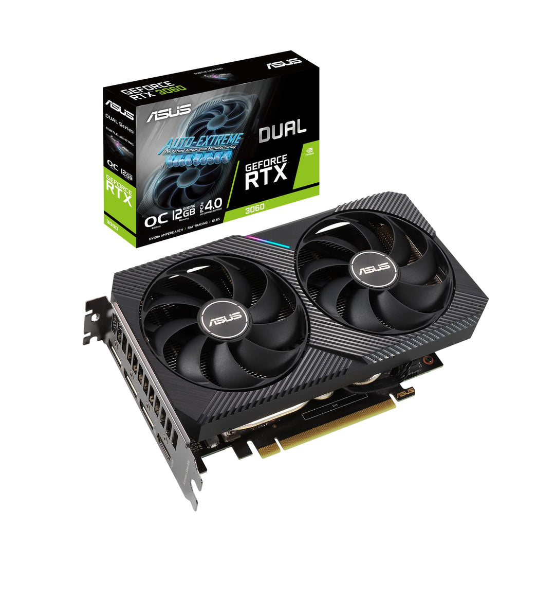 ASUS GeForce Dual RTX 3060 12GB V2 OC Edition Gaming Grafikkarte (GDDR6 Speicher, PCIe 4.0, 1x HDMI