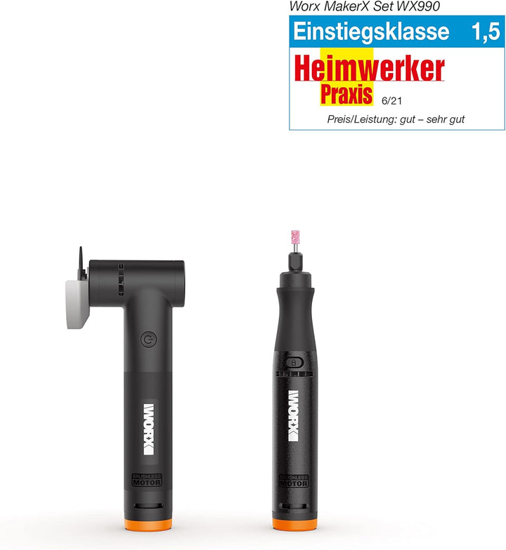 WORX Akku Multifunktionswerkzeug &amp; Winkelschleifer MakerX 18V(20V MAX) WX990, Powershare, Bürstenlos