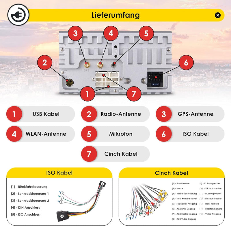 NEOTONE NDX-360A | 2DIN Autoradio mit Android 10.0 Q | Navitel Navigation mit Europakarten + Lifetim