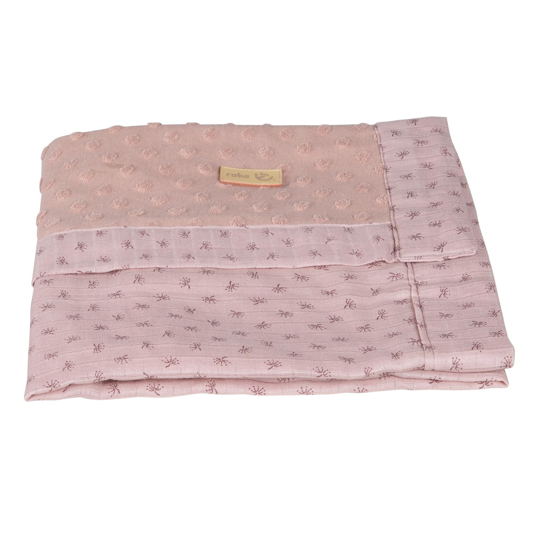 roba Babydecke Lil Planet 80 x 80 cm - für Mädchen & Jungen - Bio Baumwolle - Terry Dots Punkte Moti