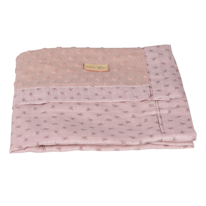 roba Babydecke Lil Planet 80 x 80 cm - für Mädchen & Jungen - Bio Baumwolle - Terry Dots Punkte Moti